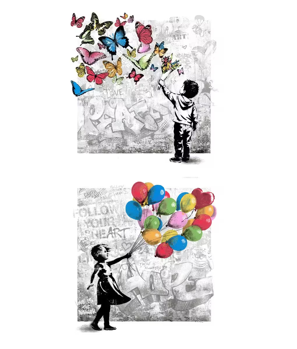 Hope is Beautiful &amp; Peace is Beautiful Set by Mr Brainwash