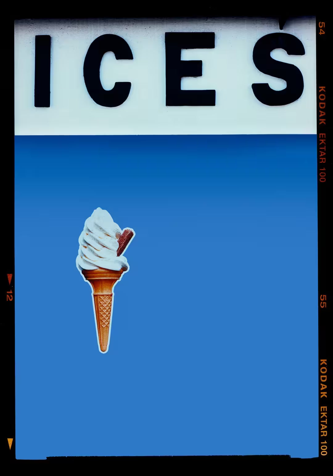 A limited edition photograph by Richard Heeps using vibrant colours, the title is Ices (Baby Blue)