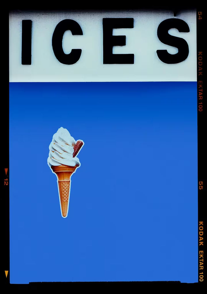 A limited edition photograph by Richard Heeps using vibrant colours, the title is Ices (Cornflower Blue)