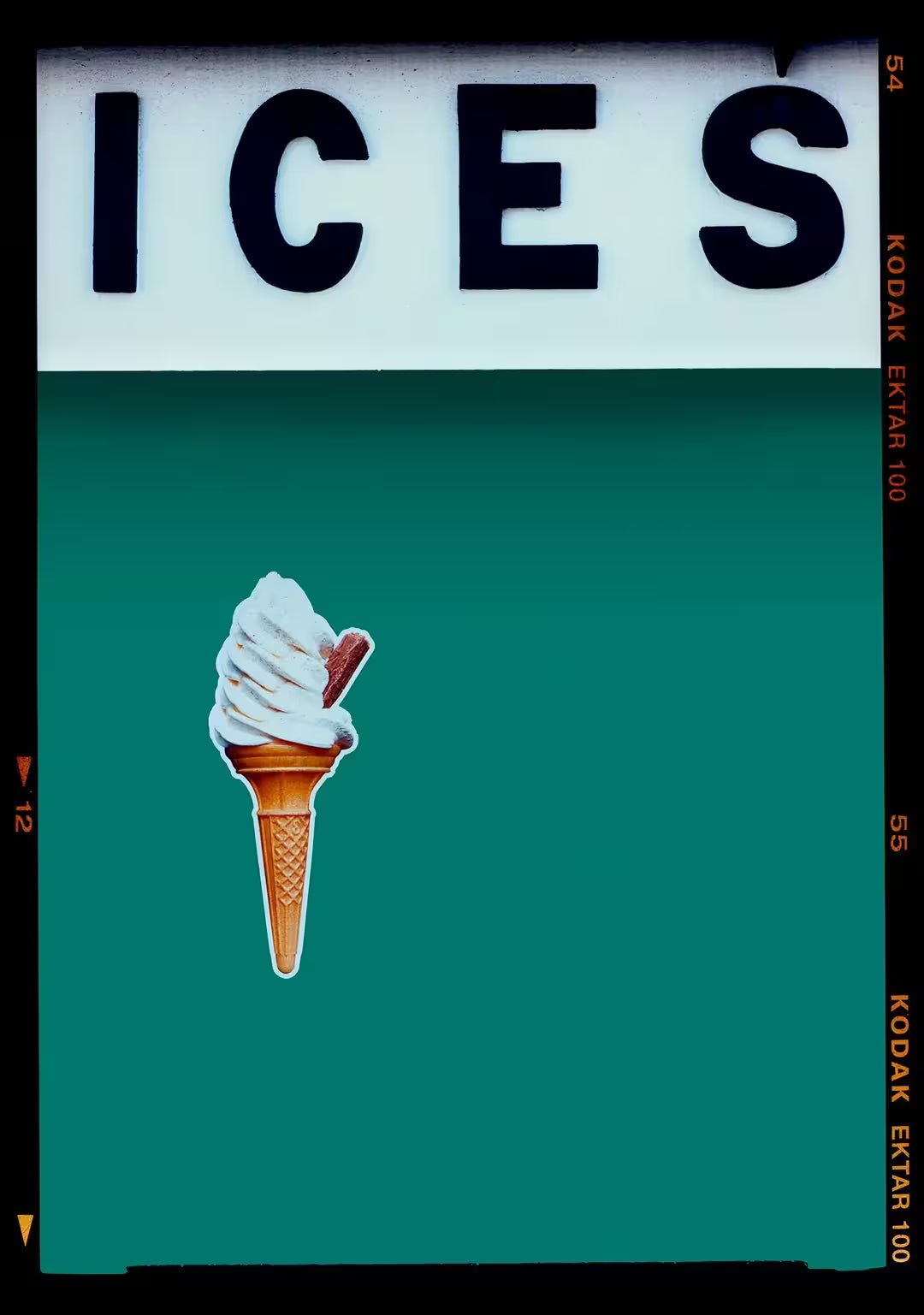 A limited edition photograph by Richard Heeps using vibrant colours, the title is Ices (Deep Green Teal)