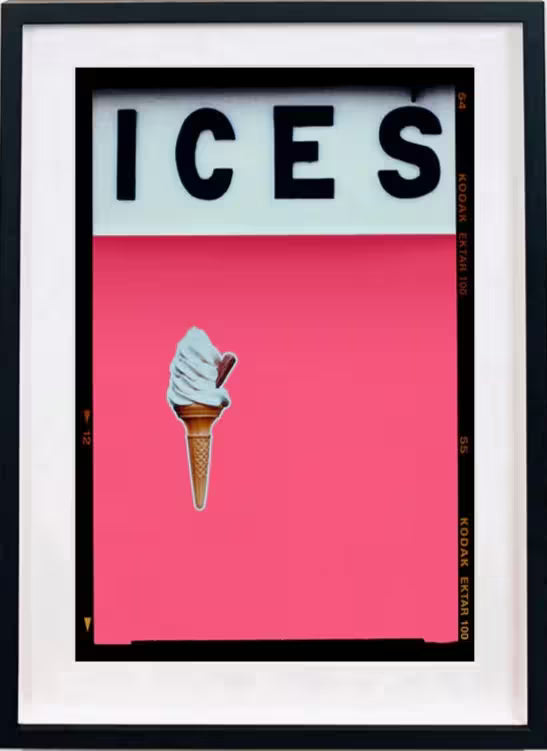 A framed limited edition photograph by Richard Heeps using vibrant colours, the title is Ices (Pink Lemonade)