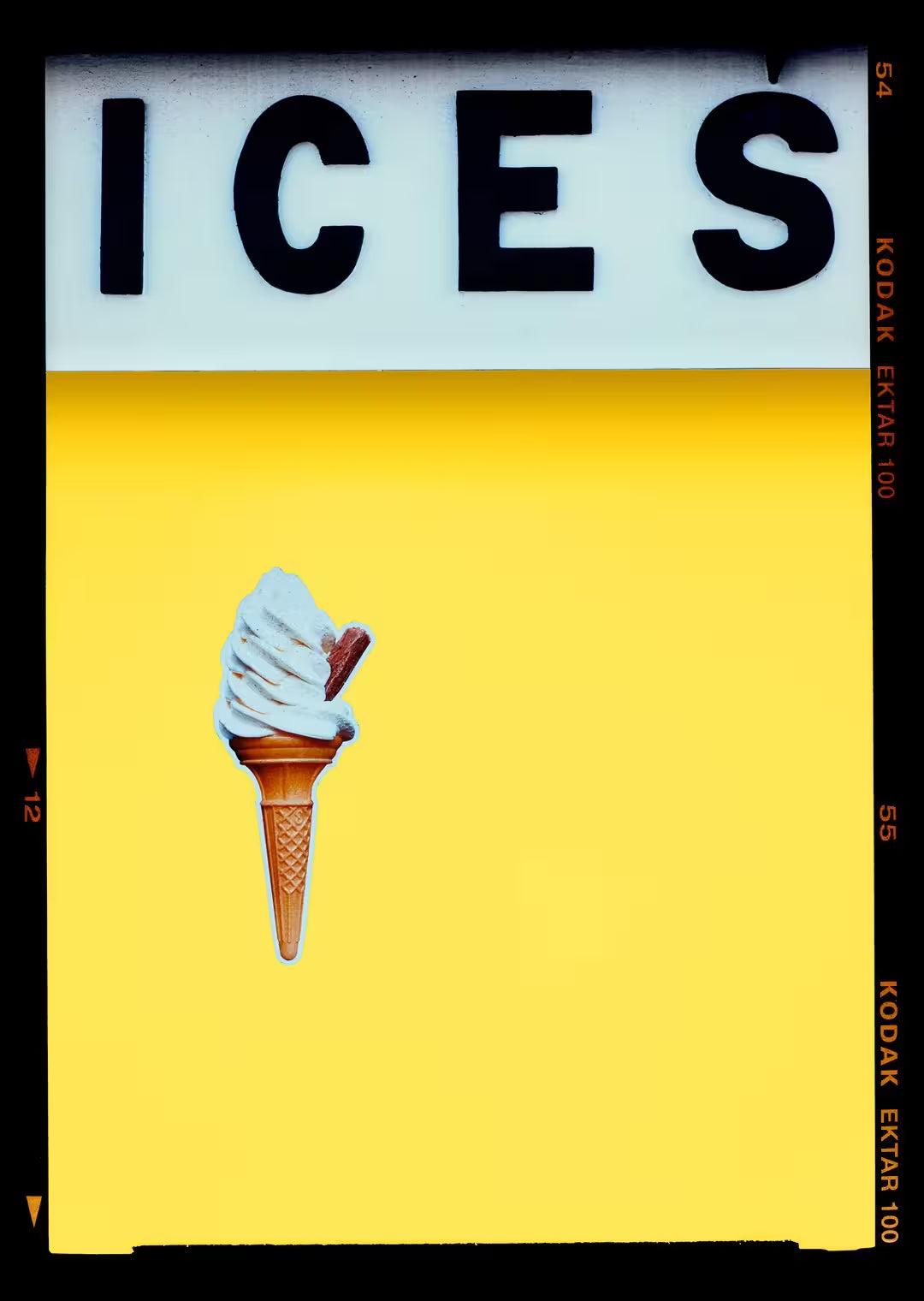 A limited edition photograph by Richard Heeps using vibrant colours, the title is Ices (Sherbert Yellow)