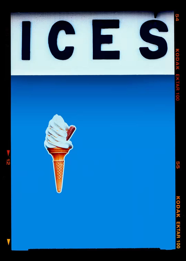 A limited edition photograph by Richard Heeps using vibrant colours, the title is Ices (Sky Blue)