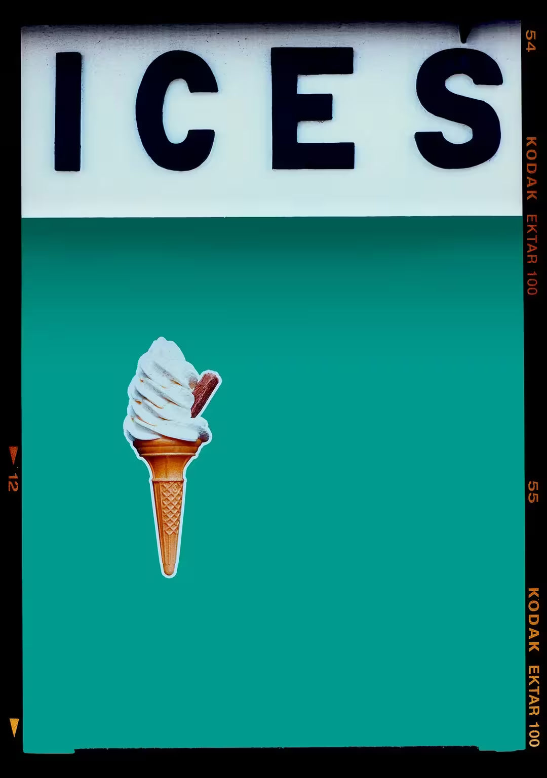 A limited edition photograph by Richard Heeps using vibrant colours, the title is Ices (Turquoise Teal)