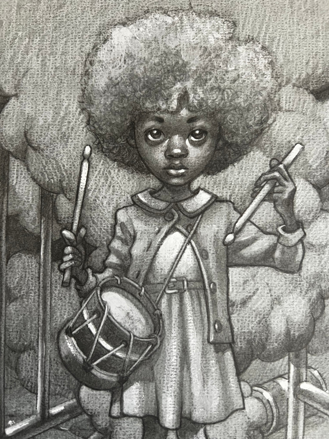 Sound of the Funky Drummer Original Pencil Sketch by Craig Davison