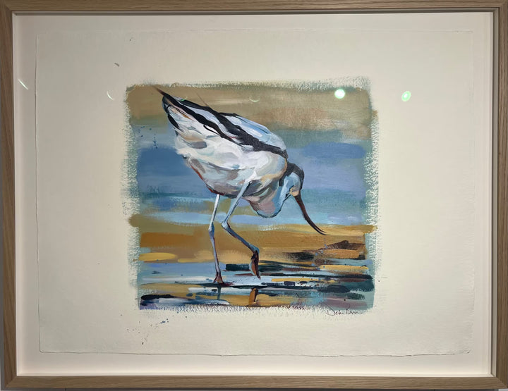 A framed Debbie Boon original sketch and the title is Avocet Study I