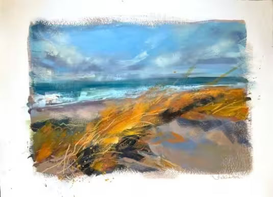 A Debbie Boon seascape the title is Dunes Evening Light Study