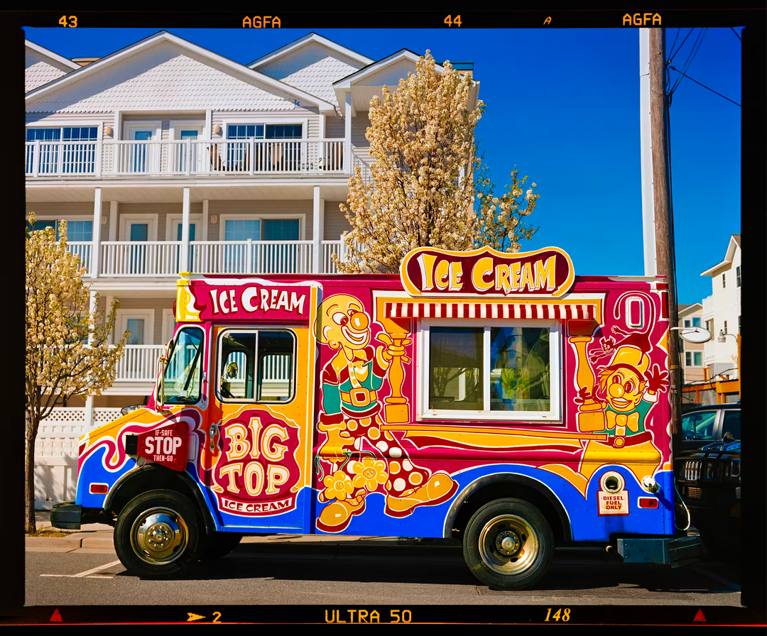 A Richard Heeps limited edition photographic print, the title is Ice Cream Truck, Wildwood, New Jersey, 2013