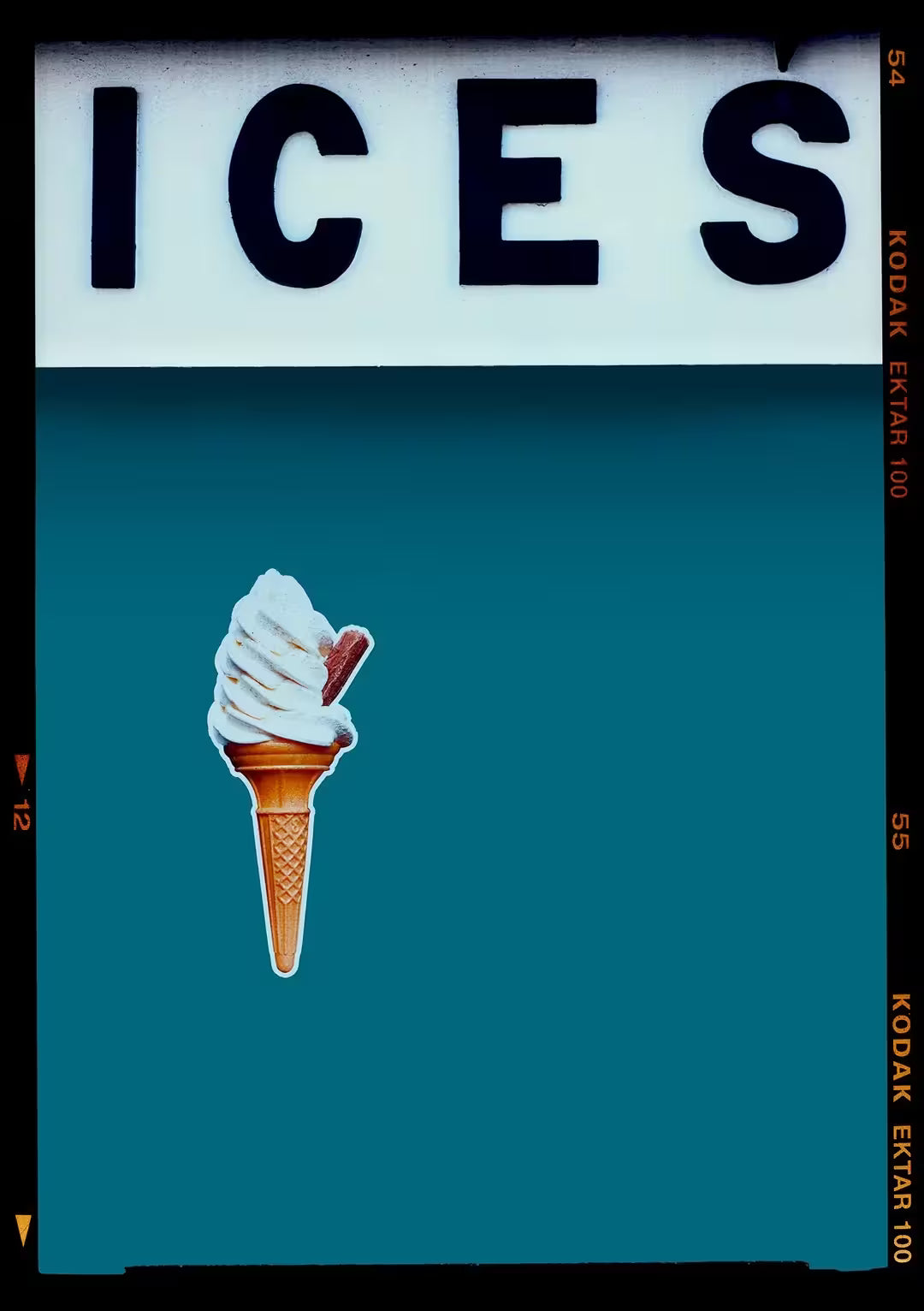A limited edition photograph by Richard Heeps using vibrant colours, the title is Ices (Blue Teal)