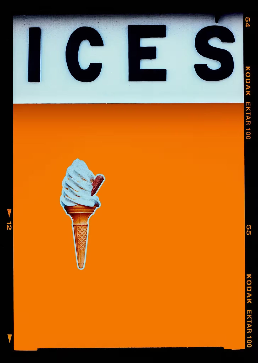 A limited edition photograph by Richard Heeps using vibrant colours, the title is Ices (Burnt Orange)