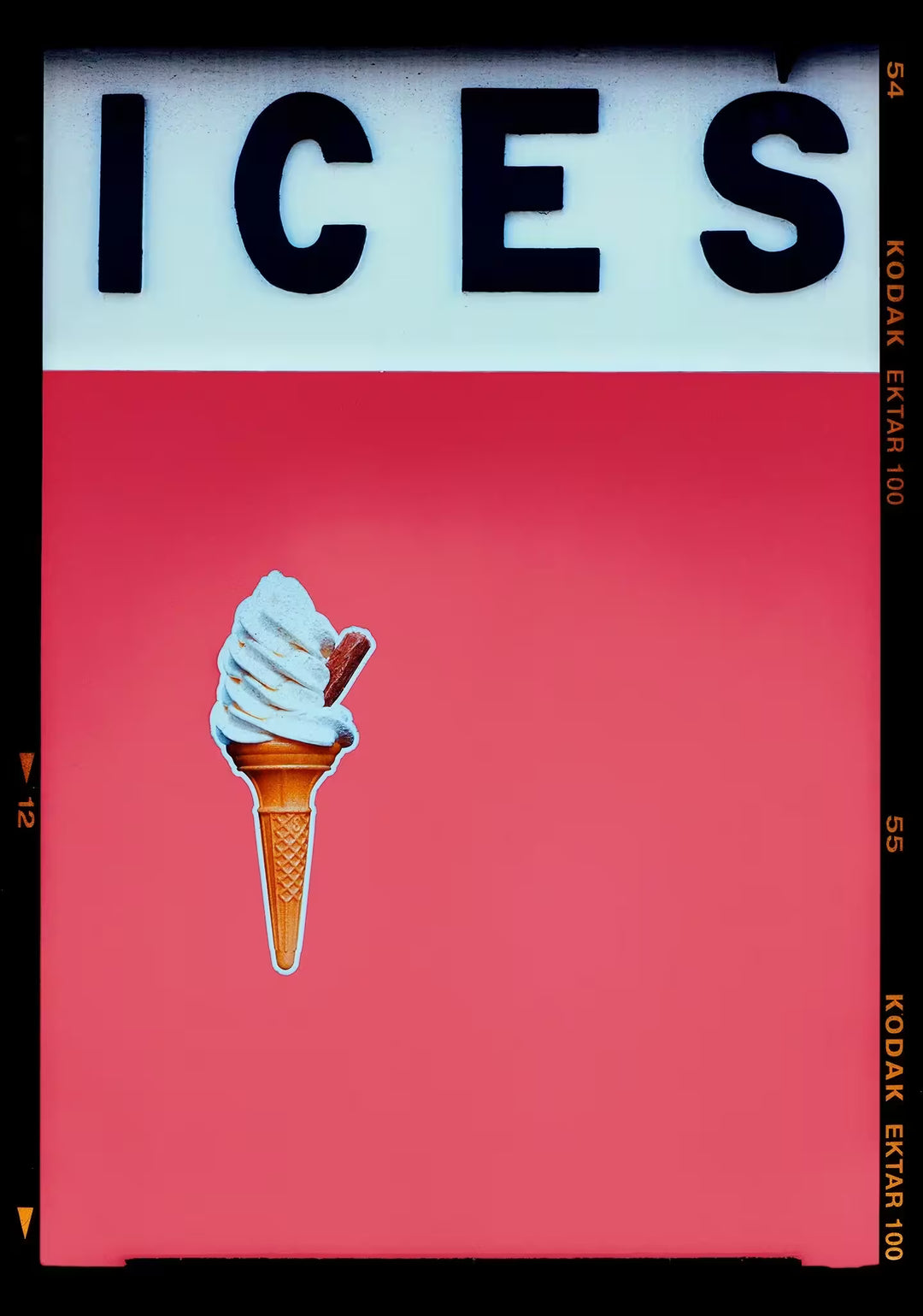 A limited edition photograph by Richard Heeps using vibrant colours, the title is Ices (Coral Pink)