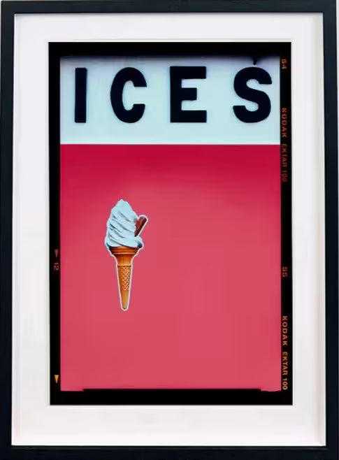 A framed limited edition photograph by Richard Heeps using vibrant colours, the title is Ices (Coral Pink)