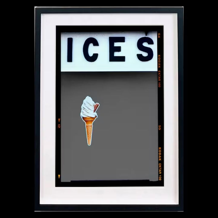 A framed limited edition photograph by Richard Heeps using vibrant colours, the title is Ices (Grey)