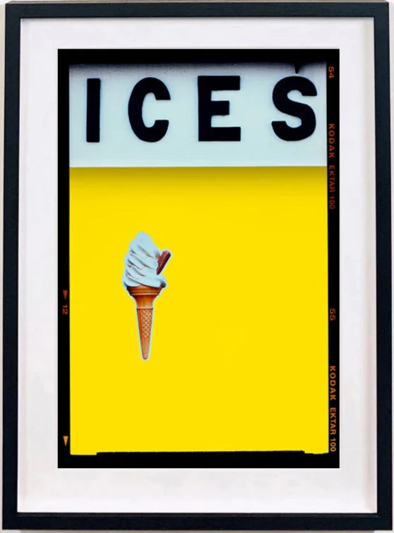 Ices (Lemon Yellow) in black frame by Richard Heeps available from Startle