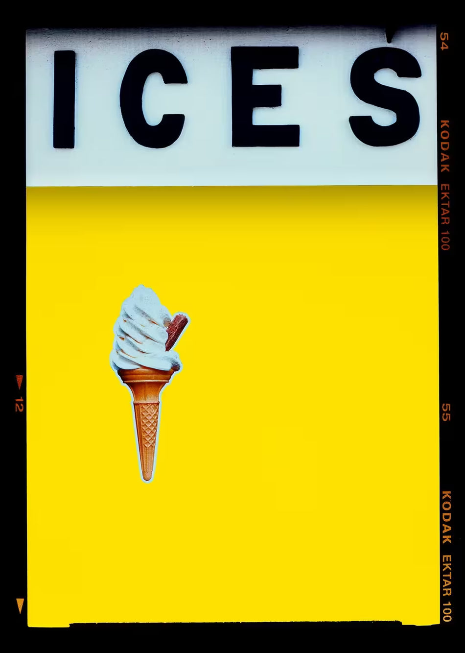 A limited edition photograph by Richard Heeps using vibrant colours, the title is Ices (Lemon Yellow)
