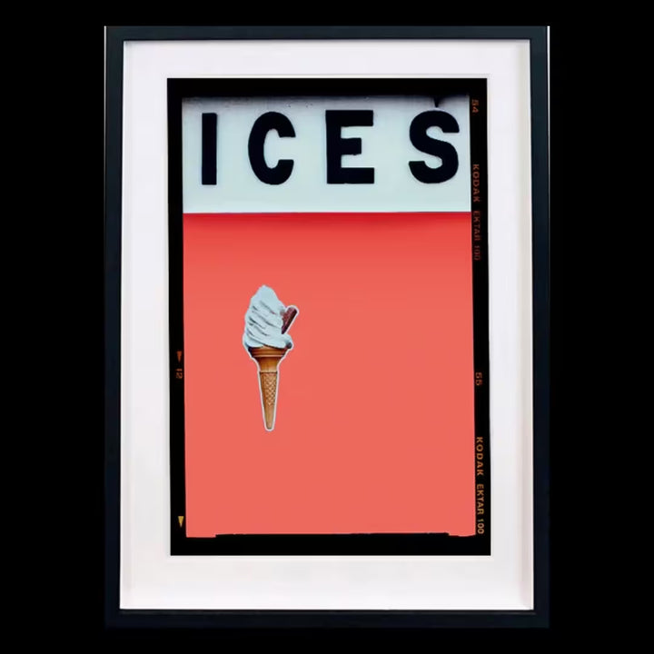 A framed limited edition photograph by Richard Heeps using vibrant colours, the title is Ices (Melondrama)