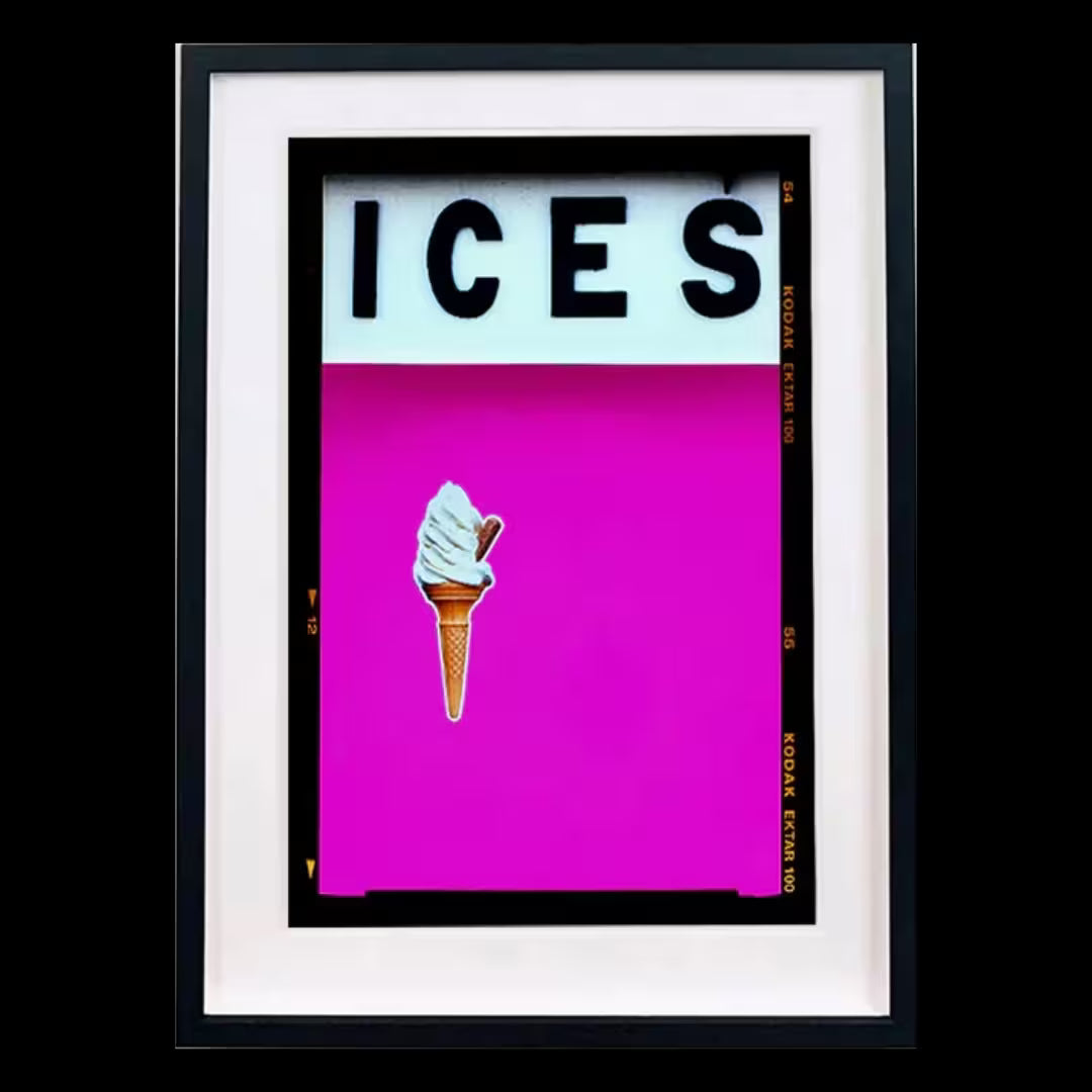 A framed limited edition photograph by Richard Heeps using vibrant colours, the title is Ices (Pink)