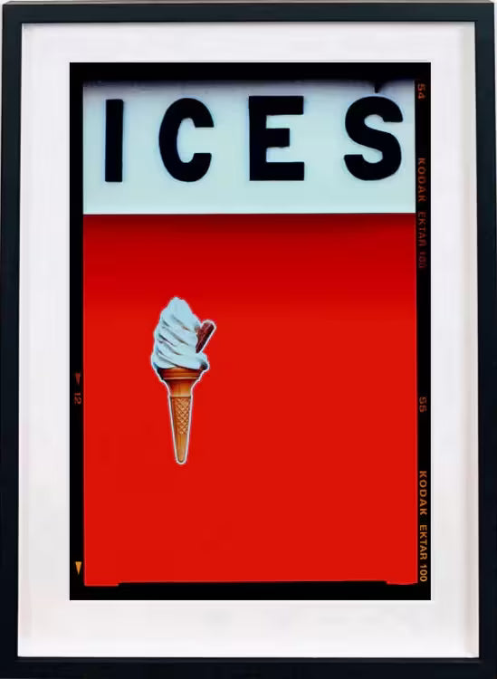 A framed limited edition photograph by Richard Heeps using vibrant colours, the title is Ices (Red)
