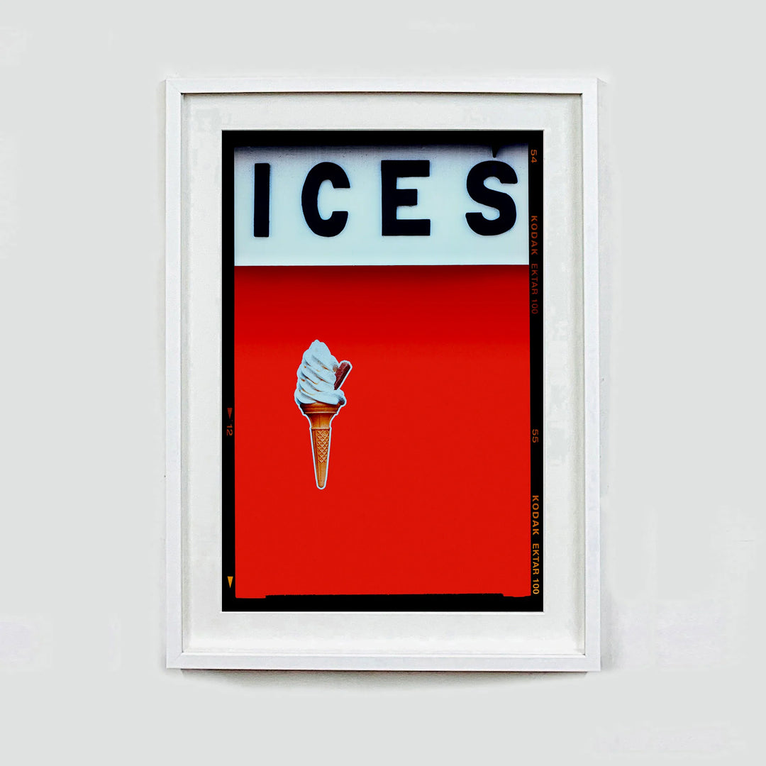 Ices (Red) in White Frame by Richard Heeps available at Startle