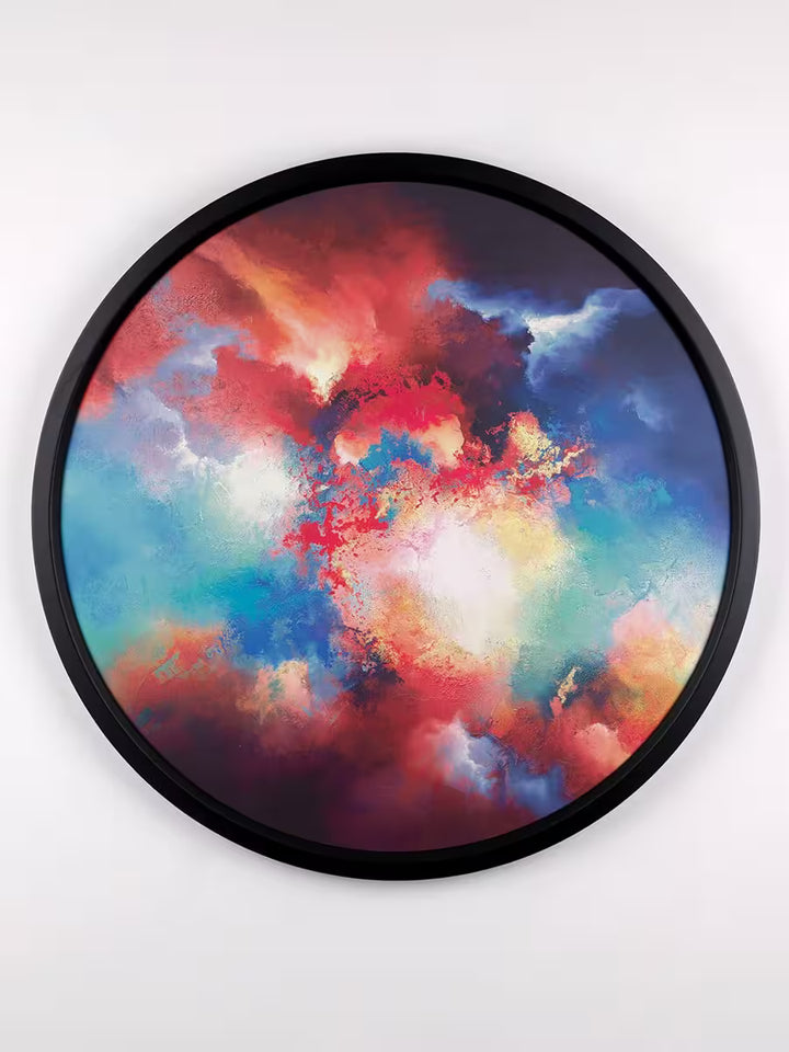 A Simon Kenny limited edition of a circular celestial sky, the title is Infinite Horizon