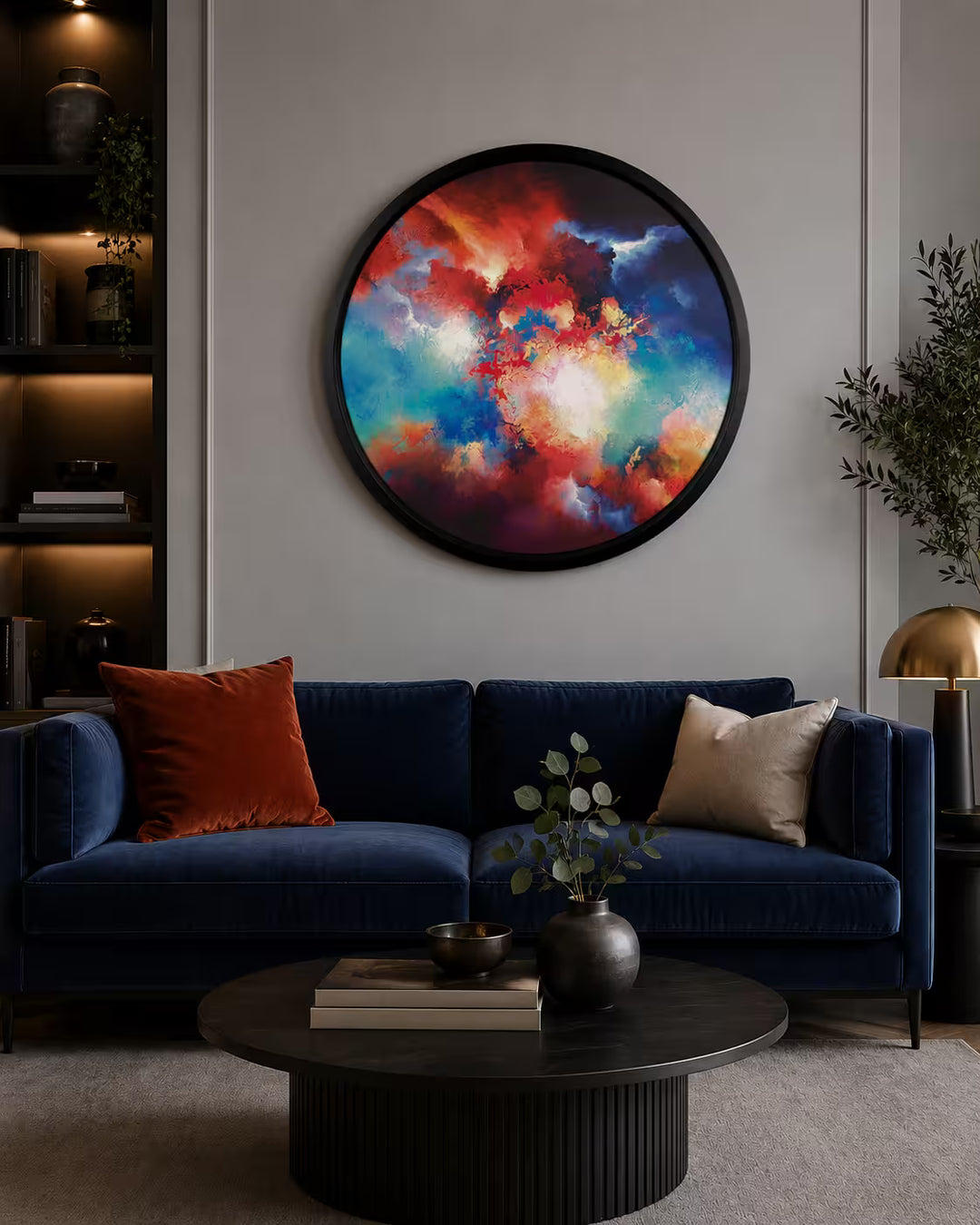 A Simon Kenny limited edition of a circular celestial sky, the title is Infinite Horizon