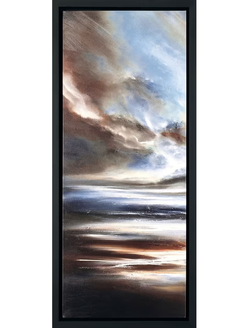 Into the Horizon I in a black frame by Simon Kenny 