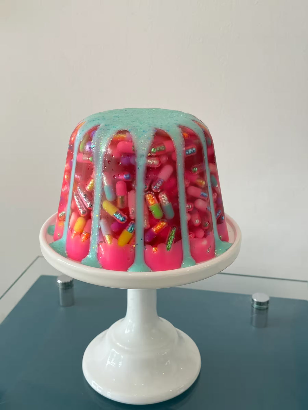 An Emma Gibbons mixed media original sculpture, the title is Jelly