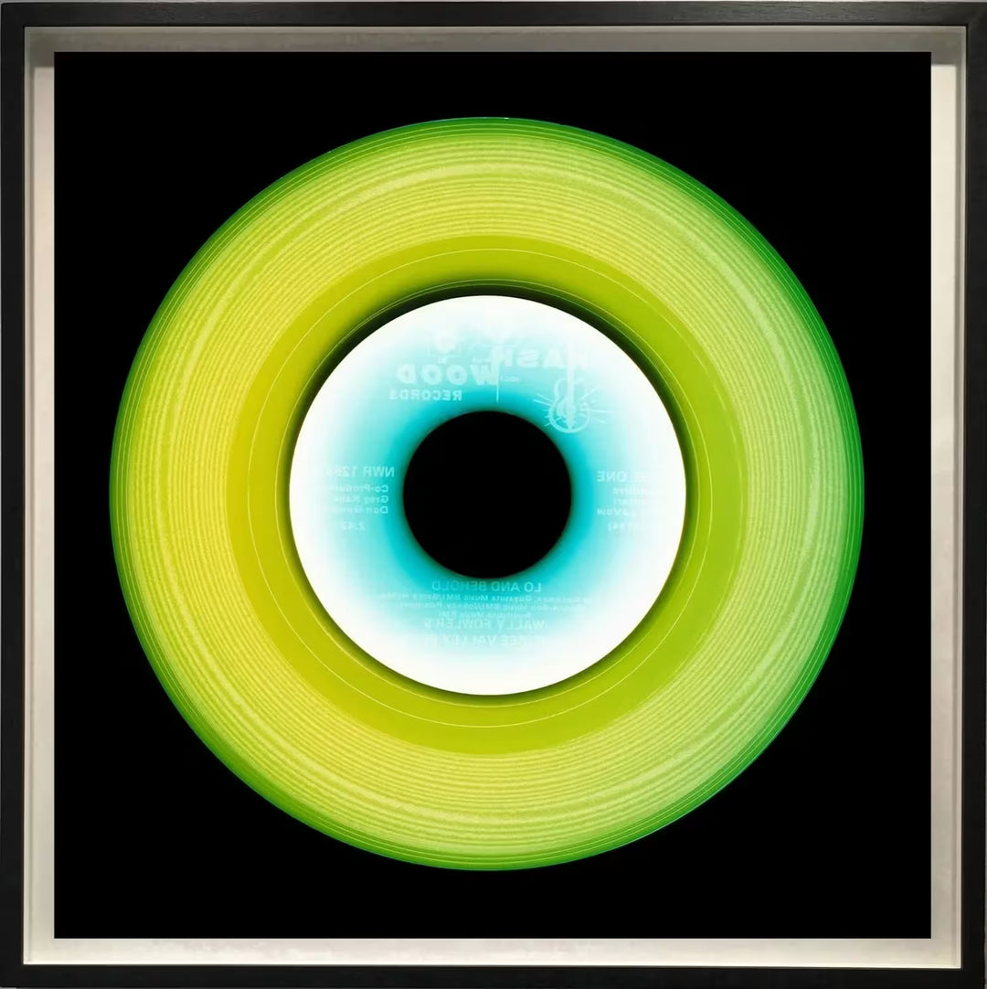 A framed limited edition photograph by Richard Heeps using vibrant colours, the title is Vinyl Collection &