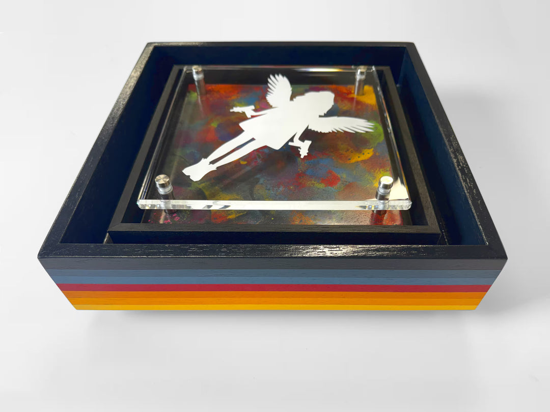 A Lhouette original mixed media, the title is Micro Mixer- Angel Cake/ White