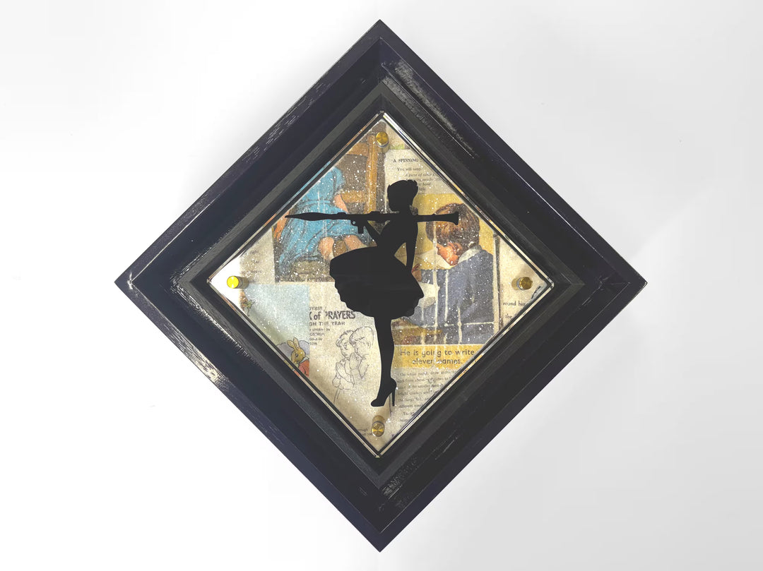 A Lhouette original mixed media, the title is Micro Mixer- Bazooka Jo/ Black