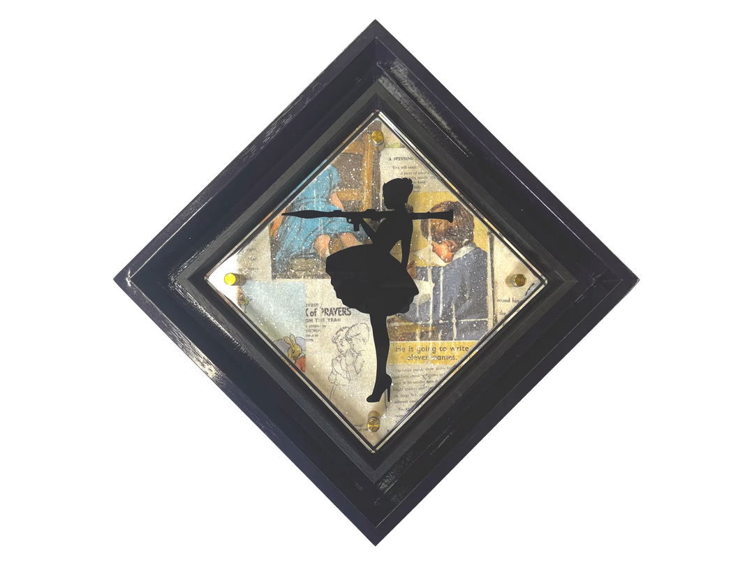 A Lhouette original mixed media, the title is Micro Mixer- Bazooka Jo/ Black