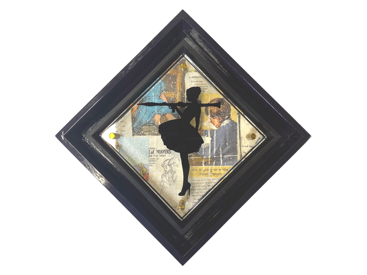 A Lhouette original mixed media, the title is Micro Mixer- Bazooka Jo/ Black