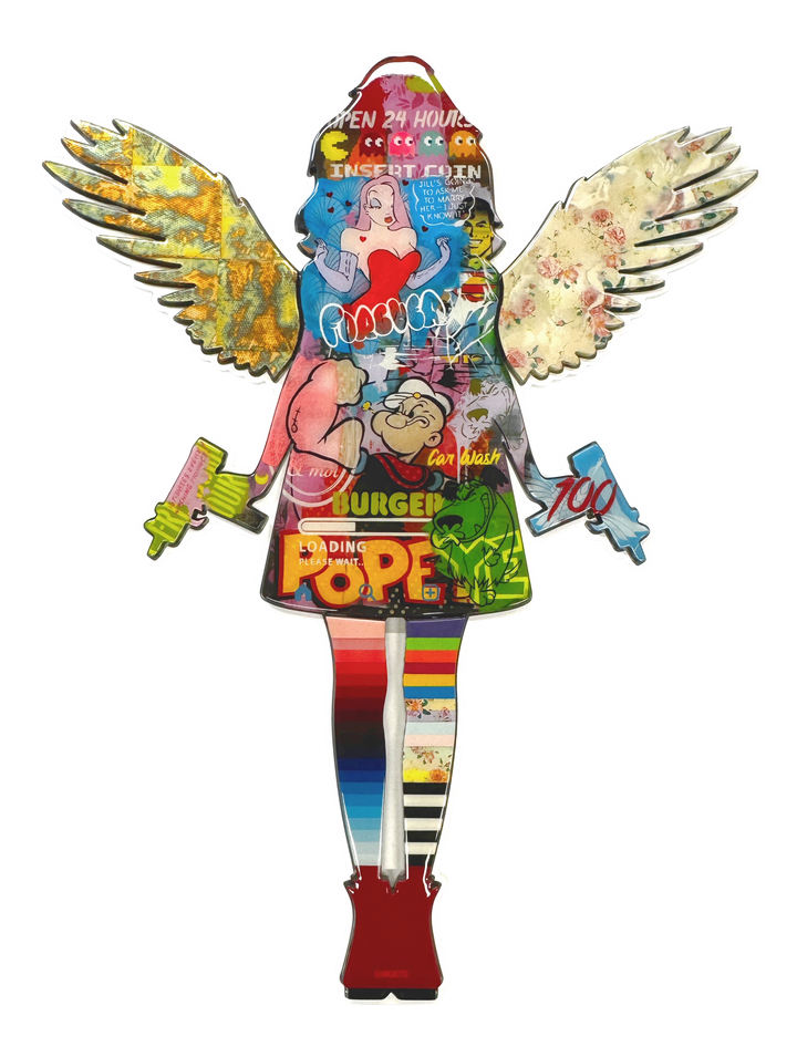 Angel Cake - Large Collage Wall Sculpture by Lhouette