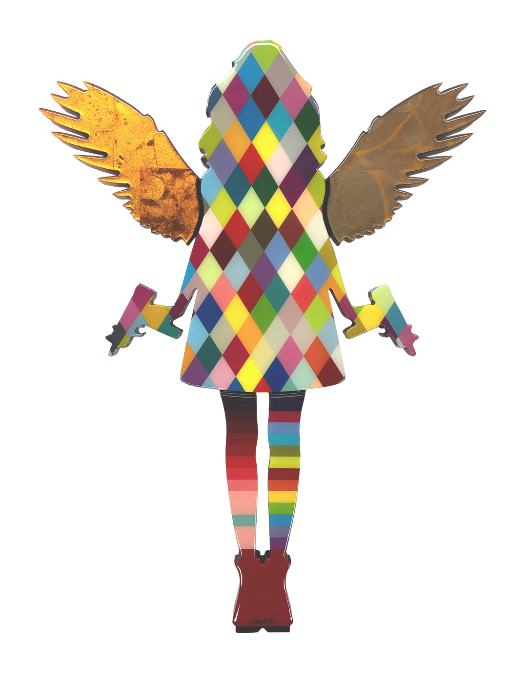 Angel Cake - Harlequin Mini Wall Sculpture by Lhouette