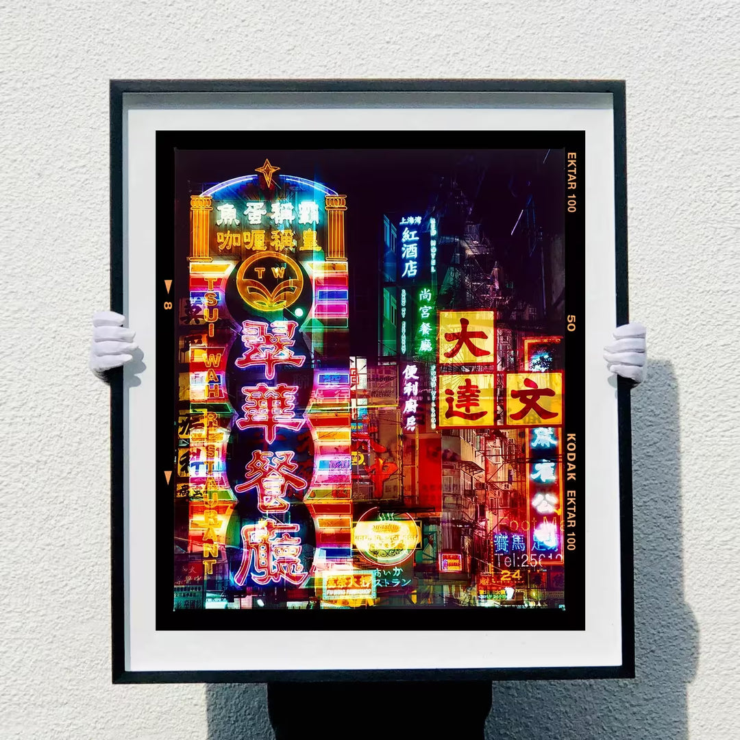 Richard Heeps holding Lights of Mong Kok, Kowloon, Hong Kong, 2016