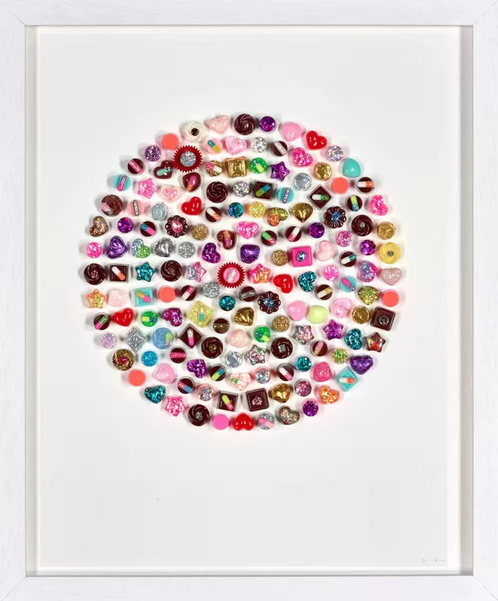 An Emma Gibbons original mixed media piece, the title is Love at First Bite