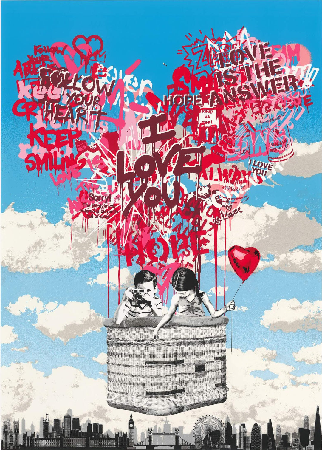 Love Lifts Us Up by Mr Brainwash Available from Startle