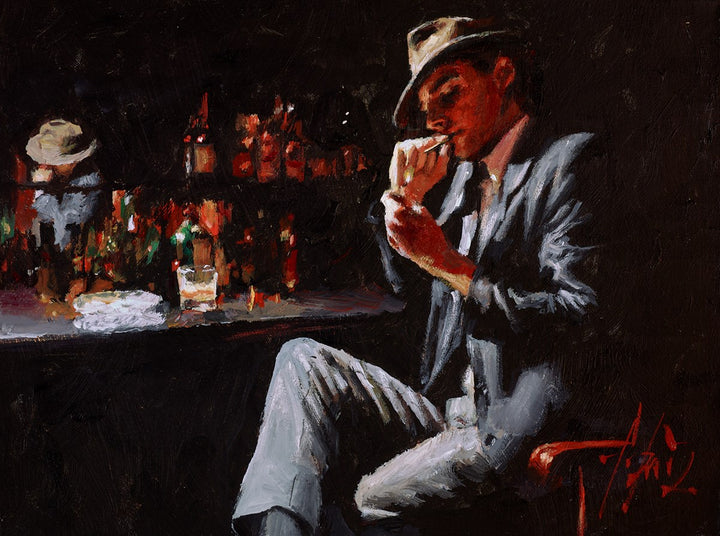 Man Lighting Cigarette III by Fabian Perez