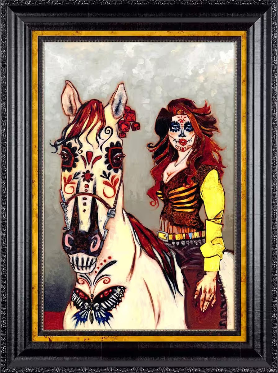 A Todd White limited edition of a lady on a horse both with day of the day detailing, the title is Marigold