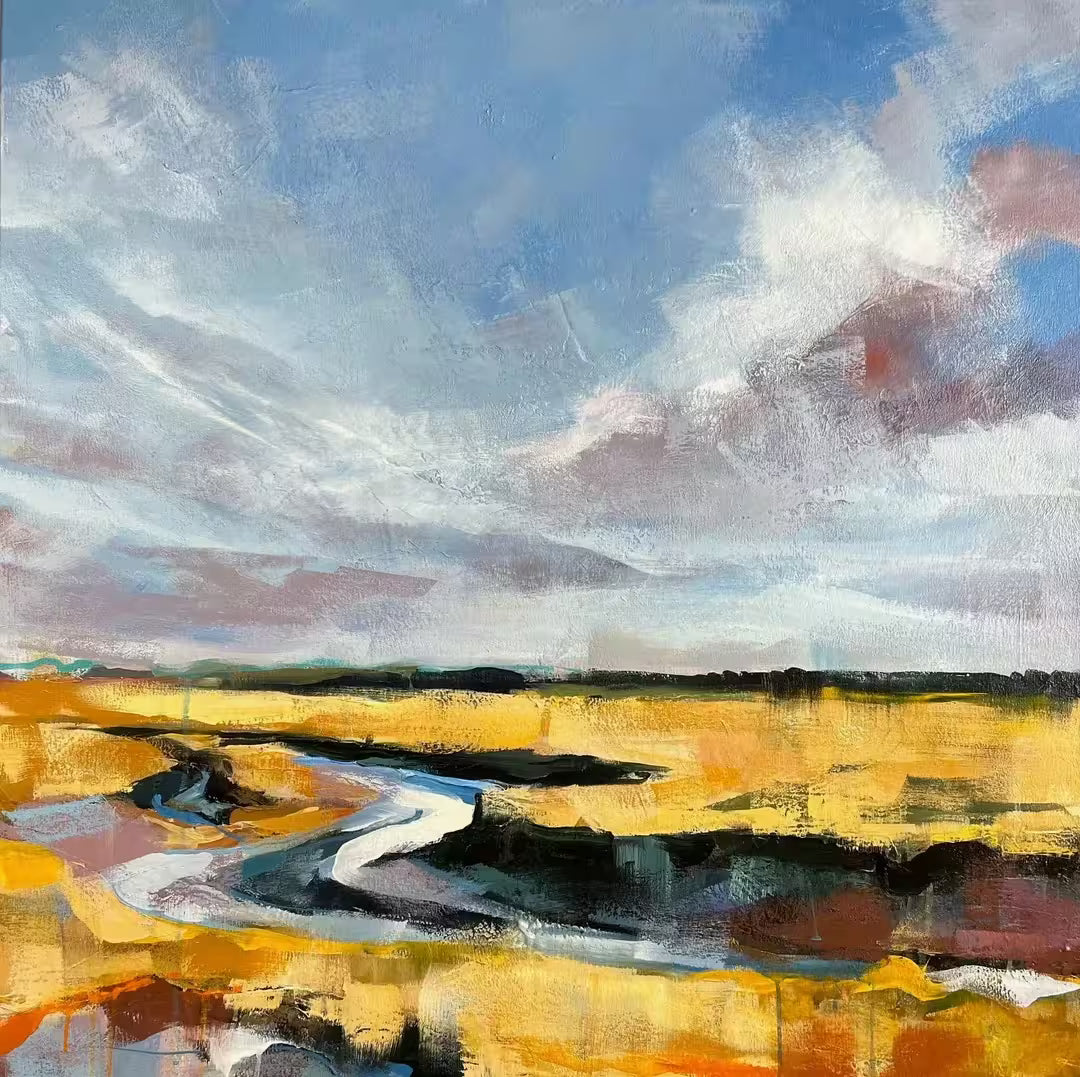 A Debbie Boon original seascape, the title is Marsh Meets The Sky