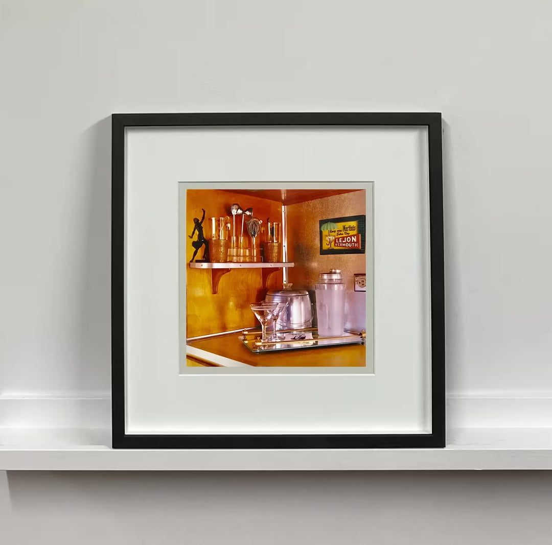 A framed limited edition photograph by Richard Heeps using vibrant colours, the title is Martini Corner, Bisbee, Arizona, 2001