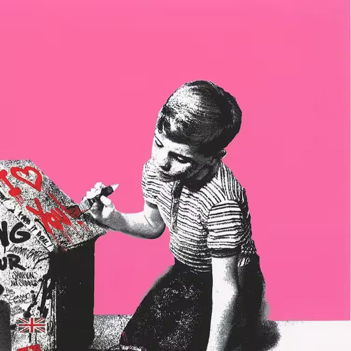 A close up of Mr Brainwash Spot&