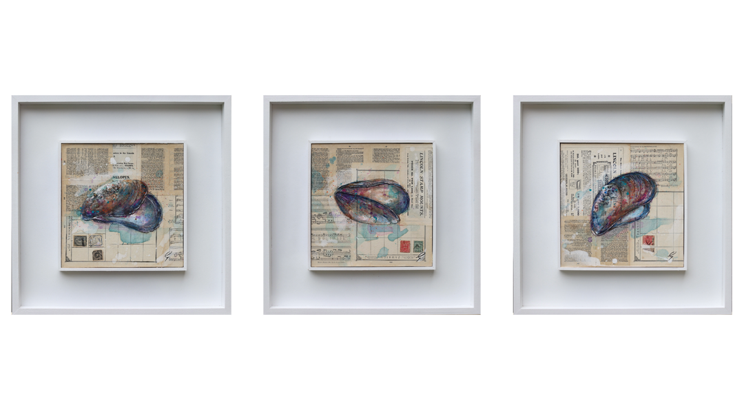 Mussel Shell Triptych by Giles Ward