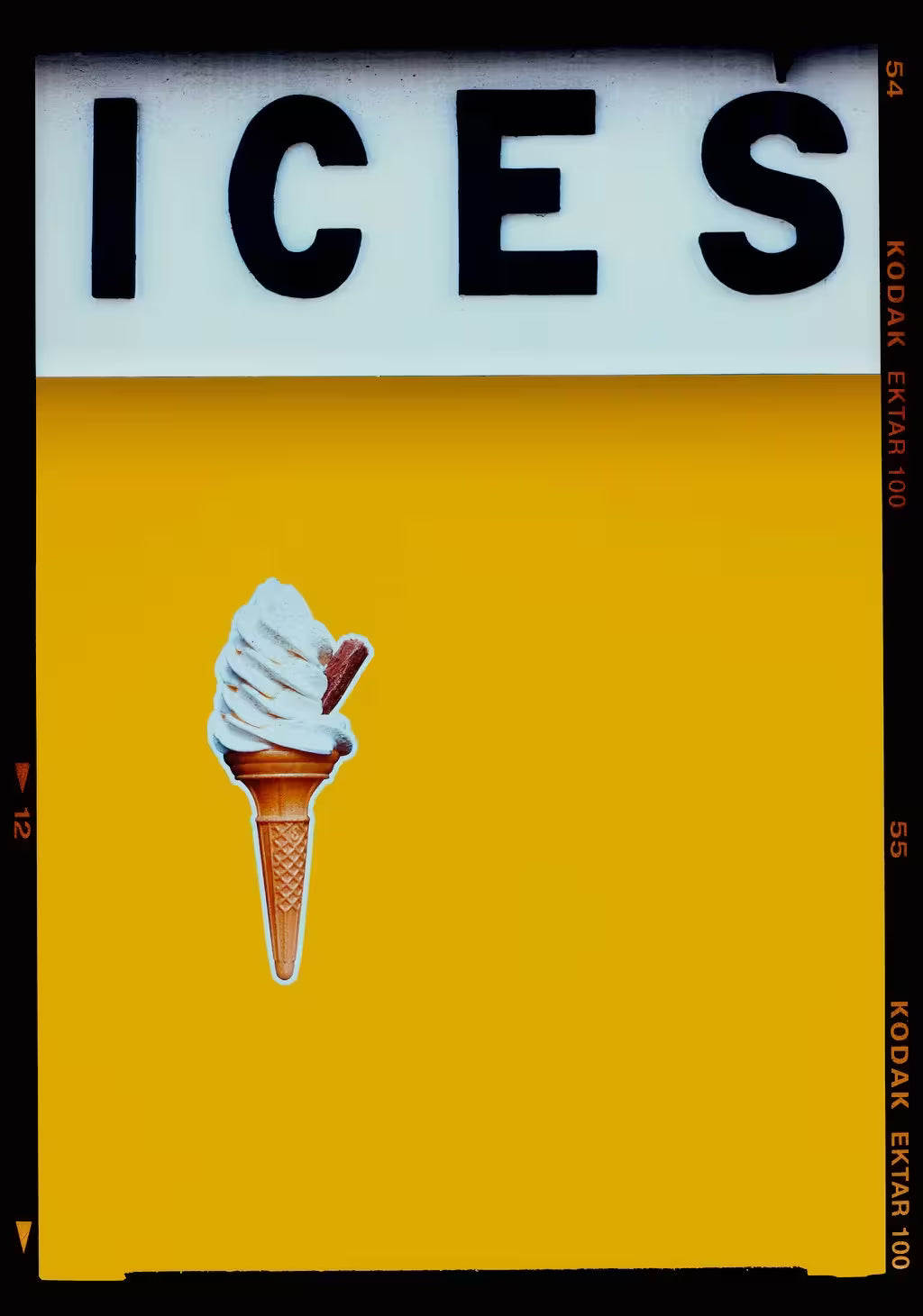 A limited edition photograph by Richard Heeps using vibrant colours, the title is Ices (Mustard Yellow)