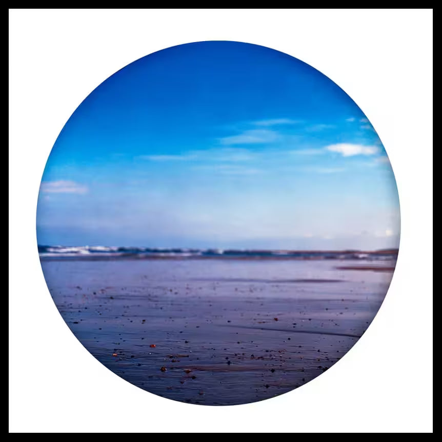 A limited edition photograph by Richard Heeps using vibrant colours, the title is Pebbled Shore, Scolt Head, Norfolk, 2001