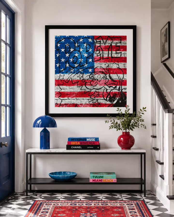 Mr Brainwash Popeye Flag in situ