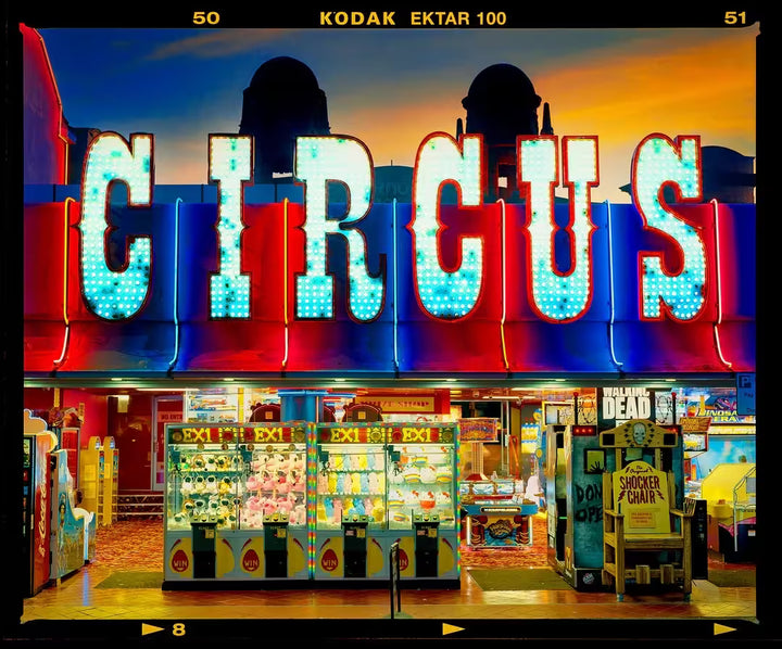 A limited edition photograph by Richard Heeps using vibrant colours, the title is Prize Shop, Norfolk, 2022
