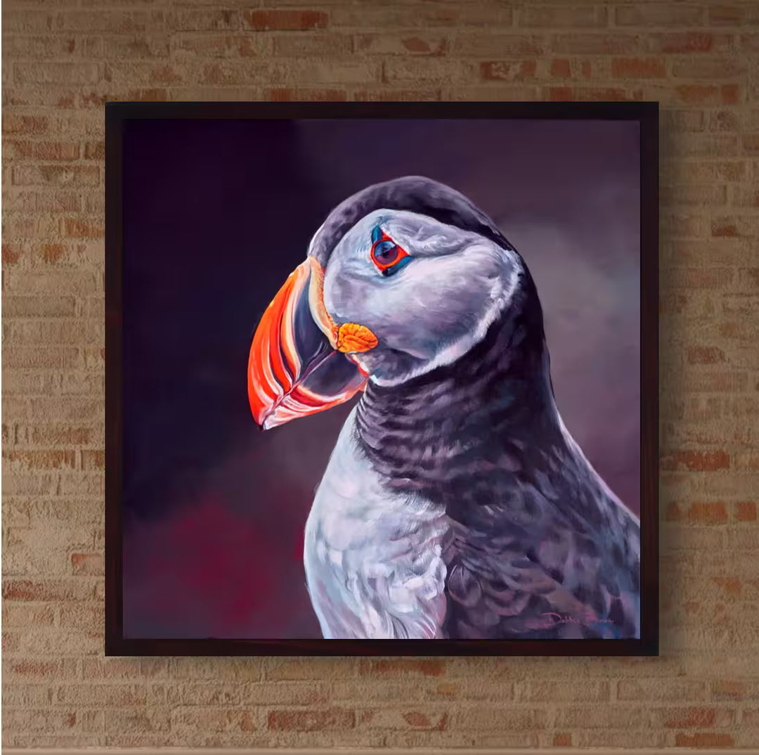 A Debbie Boon original of a puffin, the title is Puffin- Close Up