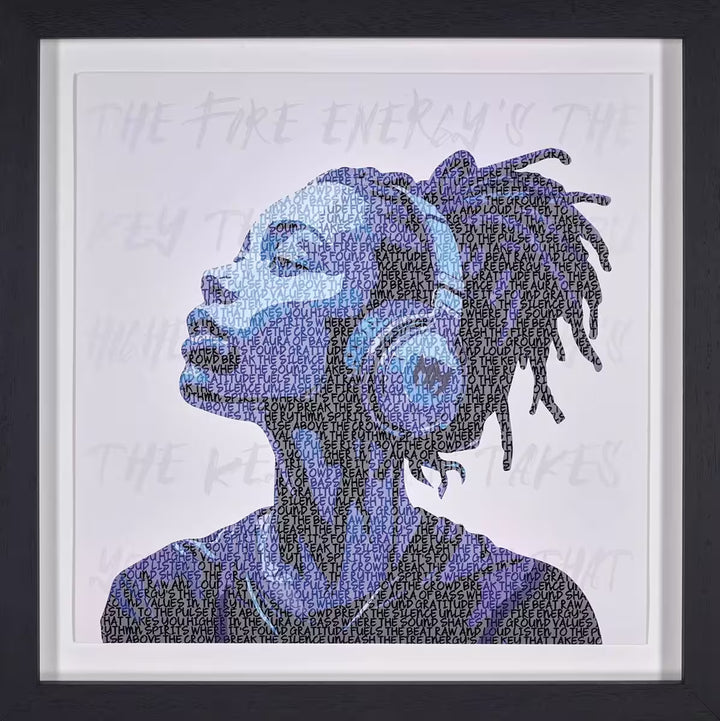 A Maxim limited edition of a girl listening to music with writing over the top, the title is Pure Energy