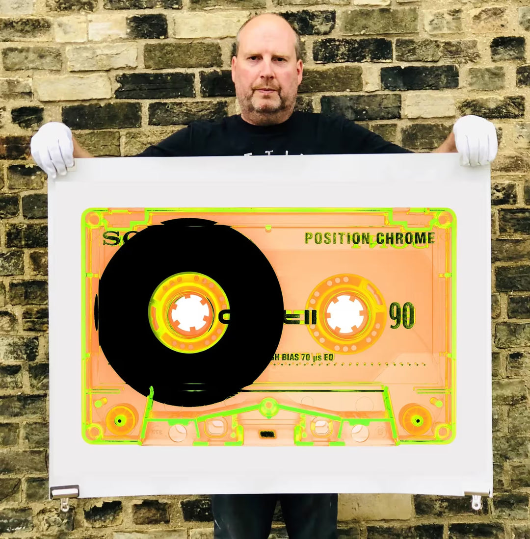 Richard Heeps holding Tape Collection &
